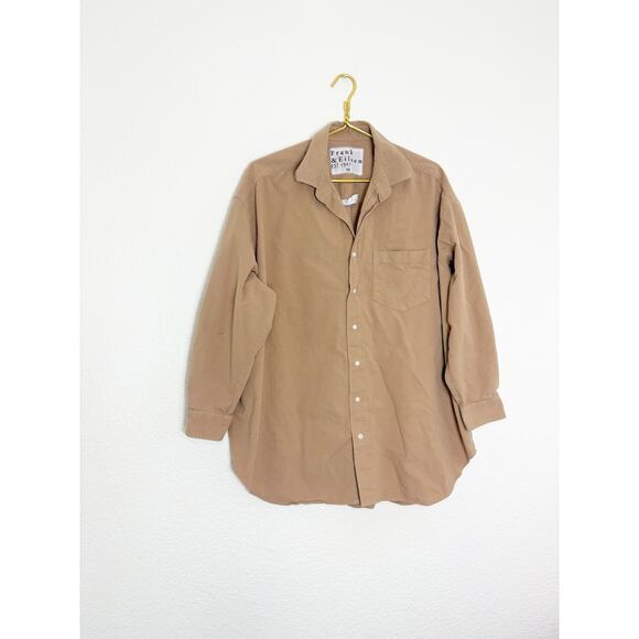 Frank & Eileen MACKENZIE One-Size Button-Up Shirt Tan - Picture 2 of 10